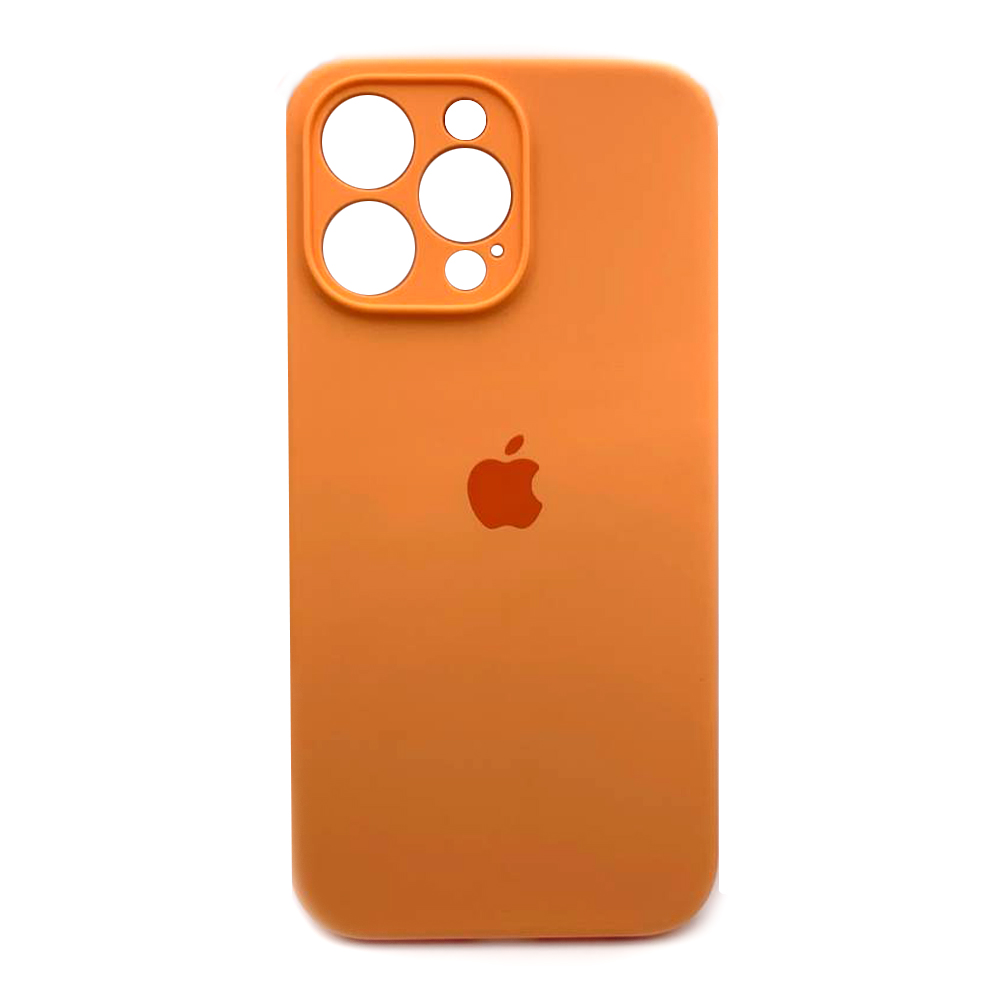 Silicone Case Full Camera Protective (AA) для iPhone 14 Pro Max (Light orange)-0